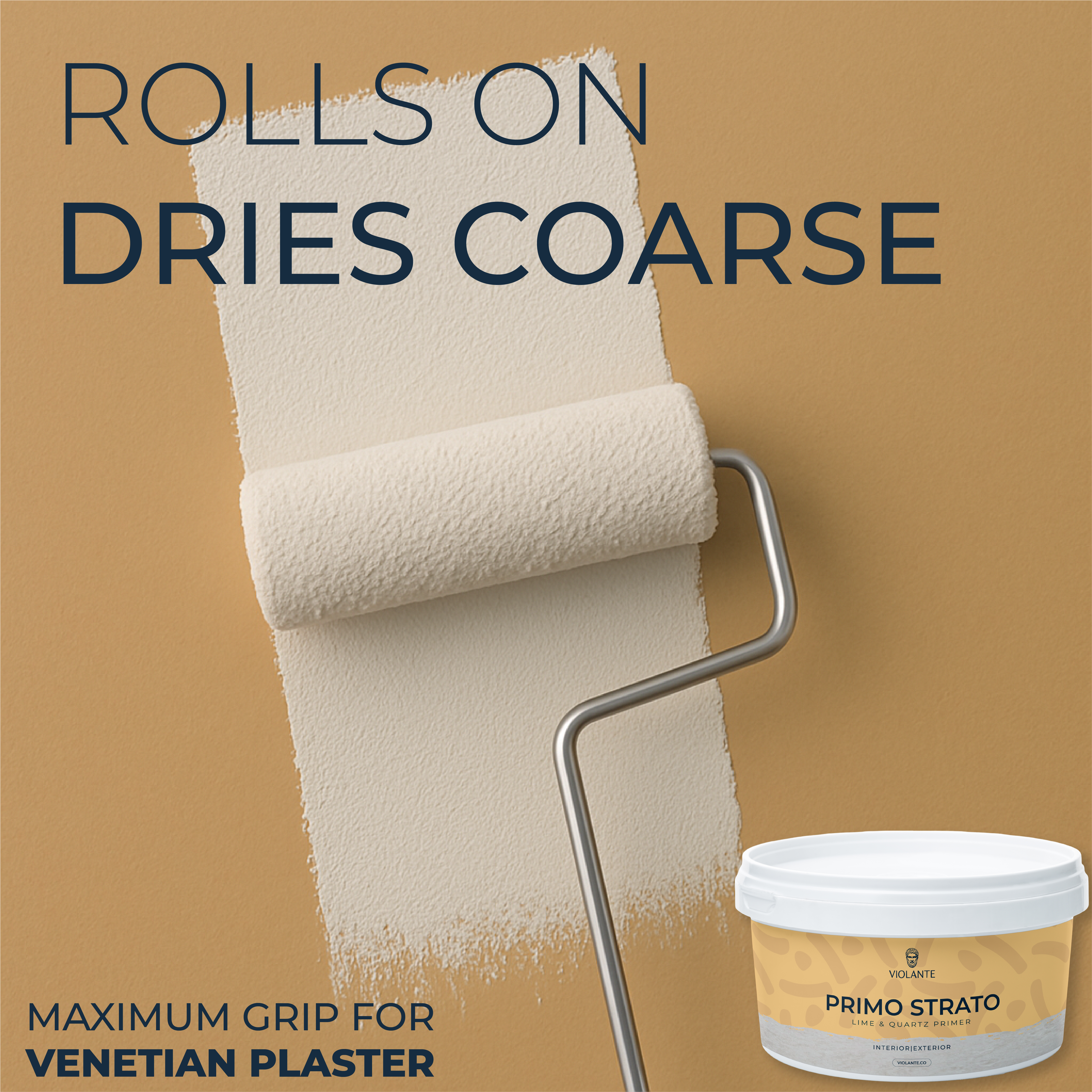 VIOLANTE Primo Strato lime and quartz primer rolls on dries coarse for maximum grip