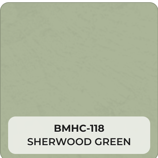 VIOLANTE Venetian plaster color swatch BMHC-118 Sherwood Green Benjamin Moore